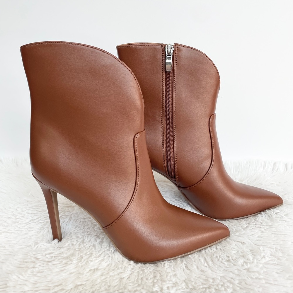 9.5 Nine West light brown stiletto pointed toe booties